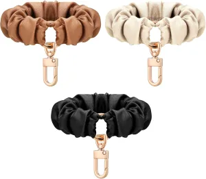 Jadive 3 Pcs Scrunchie Keychain Wristlet Bracelet Stretchy Keyring Wrist Holder for Women