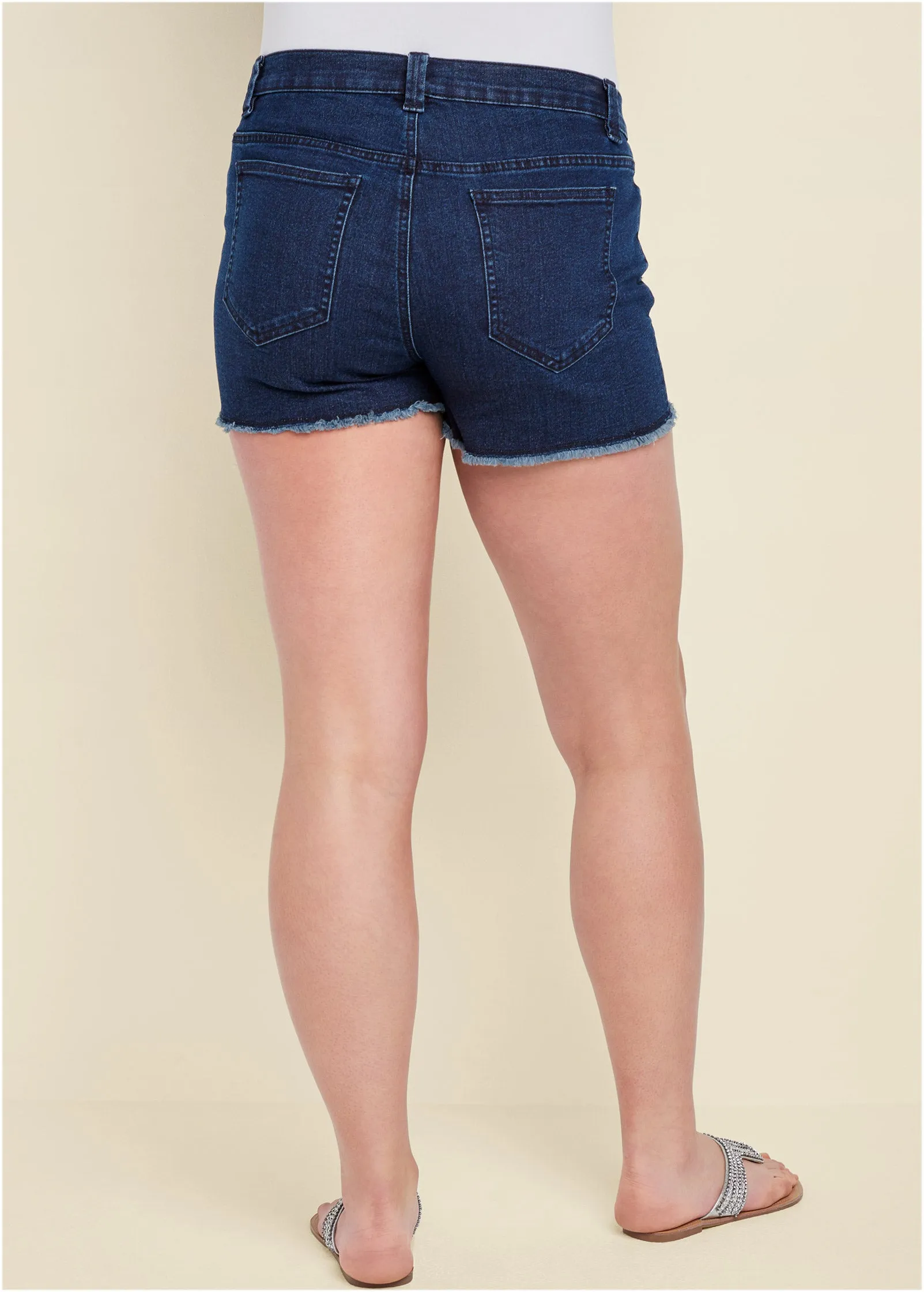 Jessica Cutoff Denim Shorts - Dark Wash