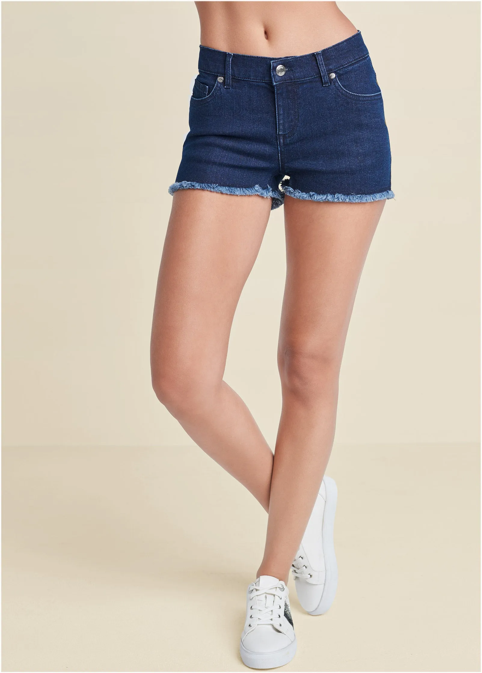 Jessica Cutoff Denim Shorts - Dark Wash