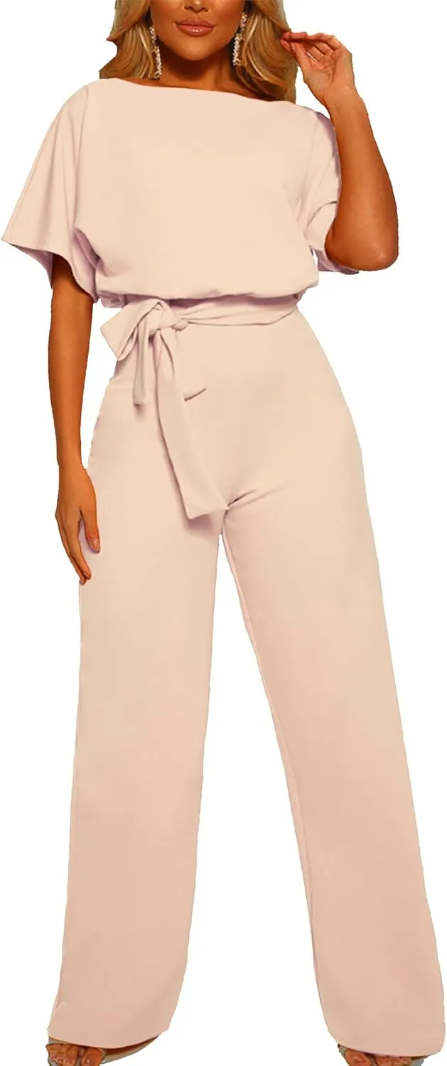 Jumpsuits for Women Dressy Romper Pants Suits Rompers Pantsuit Jumper for Women One Piece Outfit Loose Wide Leg Casual
