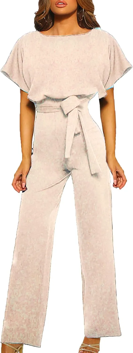 Jumpsuits for Women Dressy Romper Pants Suits Rompers Pantsuit Jumper for Women One Piece Outfit Loose Wide Leg Casual