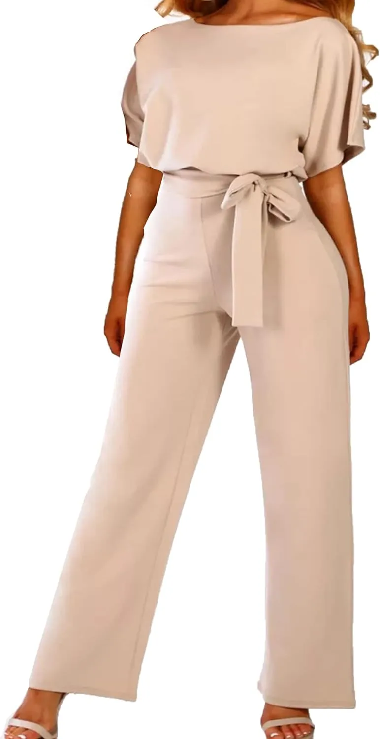 Jumpsuits for Women Dressy Romper Pants Suits Rompers Pantsuit Jumper for Women One Piece Outfit Loose Wide Leg Casual