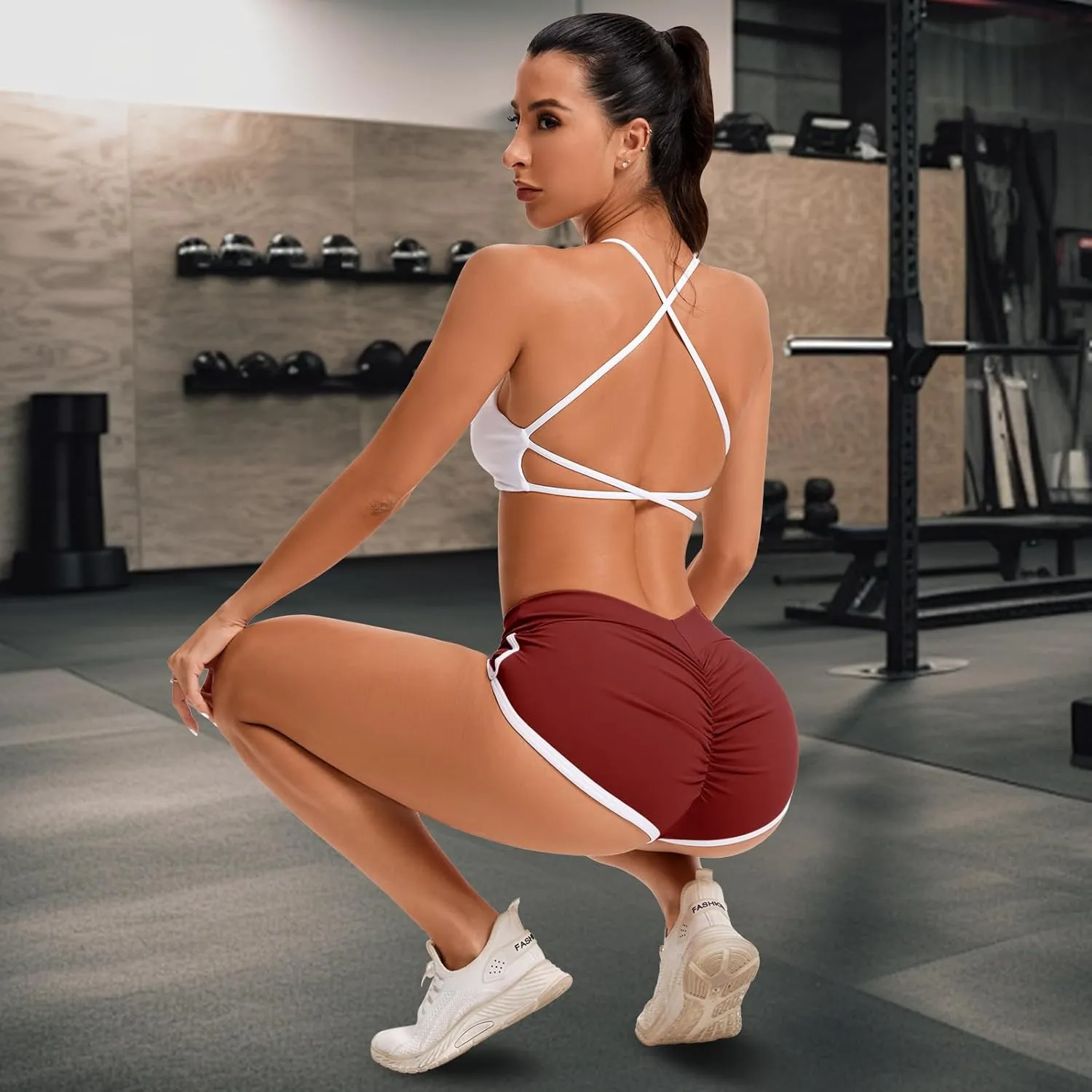 KIWI RATA Women's Workout Booty Shorts Scrunch Butt Yoga Gym Short Hot Pants Sexy Rave Outfit