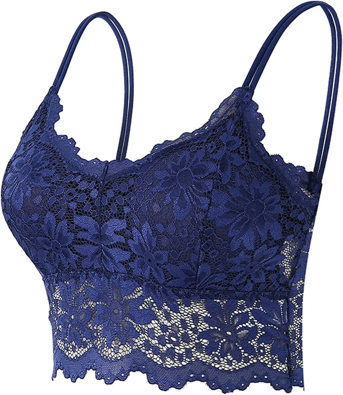 Lace Bralettes for Women Padded Bralette Camisole Racerback Crop Top Floral Lace Bralettes V Neck Bras Trendy
