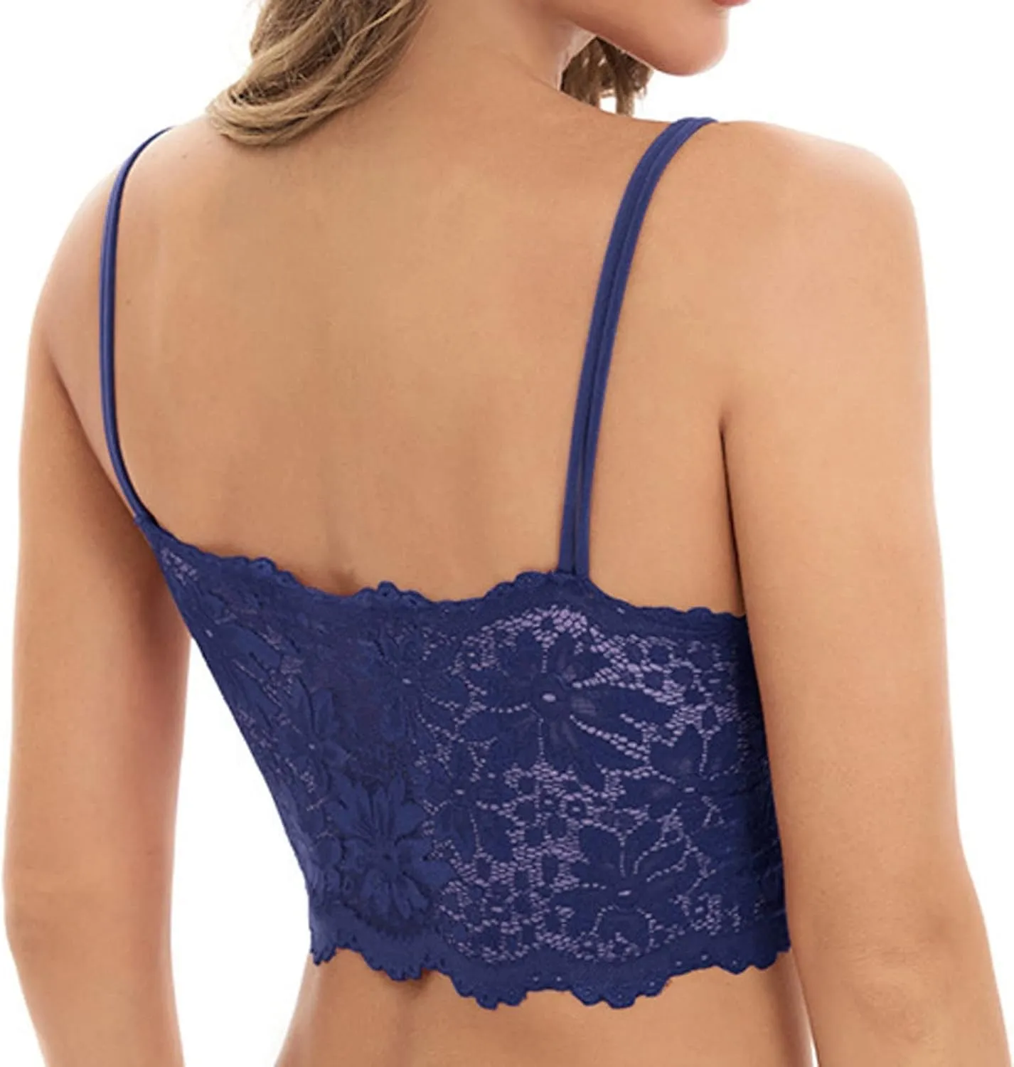 Lace Bralettes for Women Padded Bralette Camisole Racerback Crop Top Floral Lace Bralettes V Neck Bras Trendy