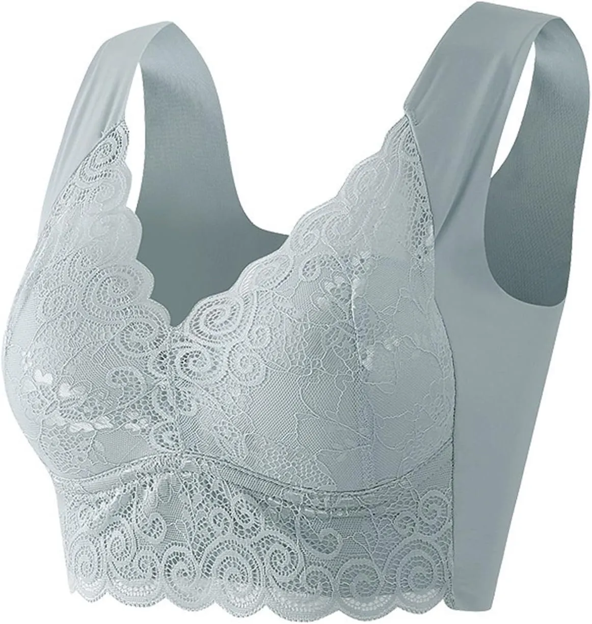 Lace Bralettes for Women Padded Bralette Camisole Racerback Crop Top Floral Lace Bralettes V Neck Plus Size Daily Bra