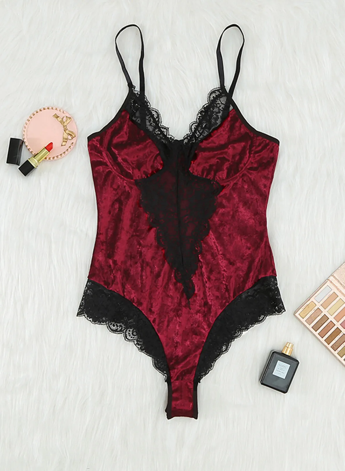 Lace Mesh Stitching Sexy Bodysuit