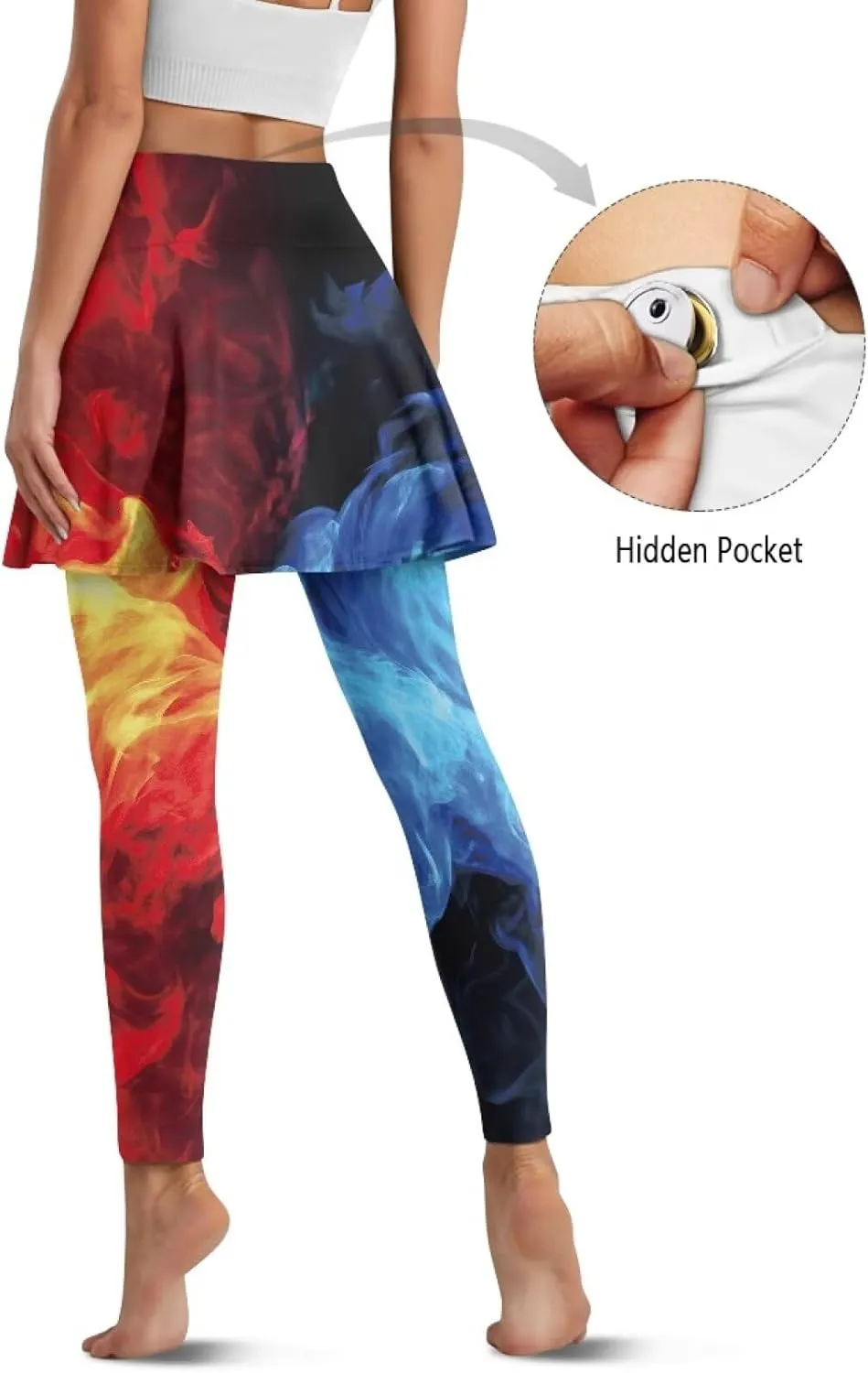 Ladybug Tennis Skirted Leggings with Pocket,Women Turtle Elastic Yoga Legging with Skirt,Forest Comfy Yoga Leggings