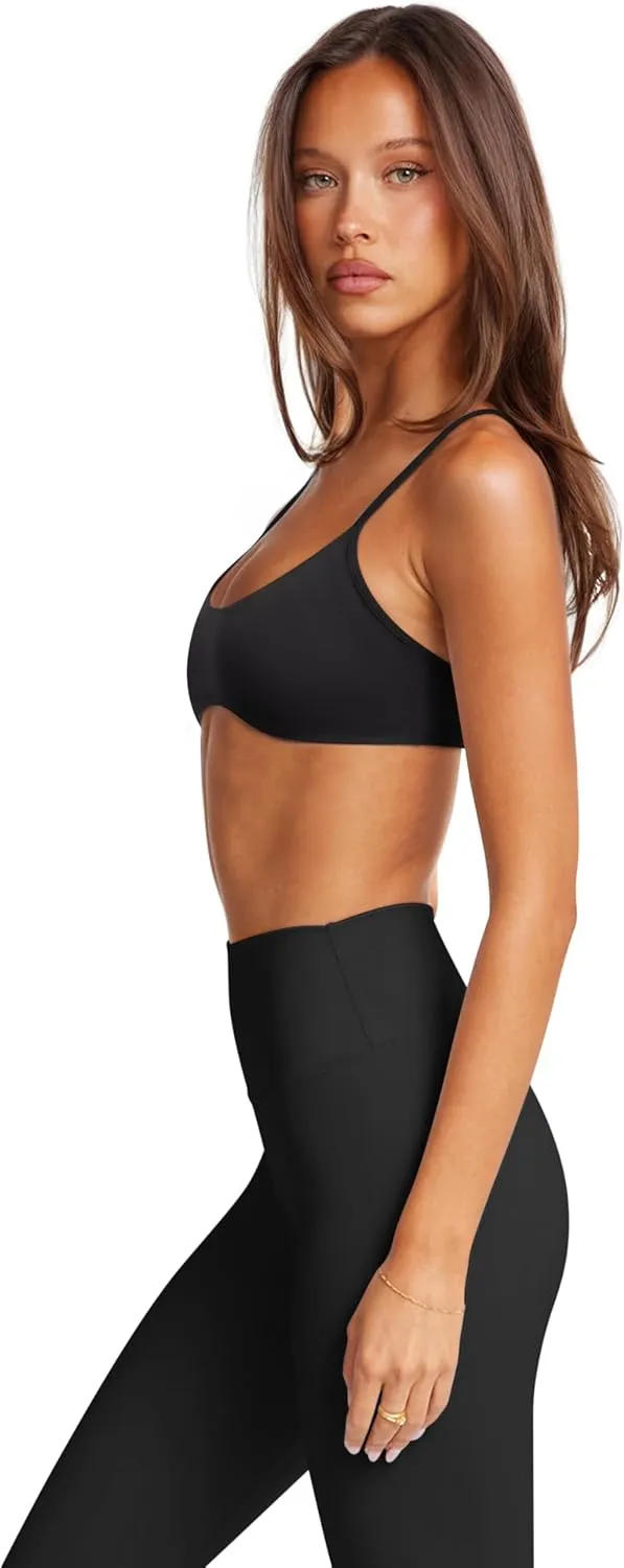 LASLULU Womens Sexy Y Back Sports Bra Padded Racerback Spaghetti Strap Workout Yoga Gym Athletic Bras Tops Bralettes