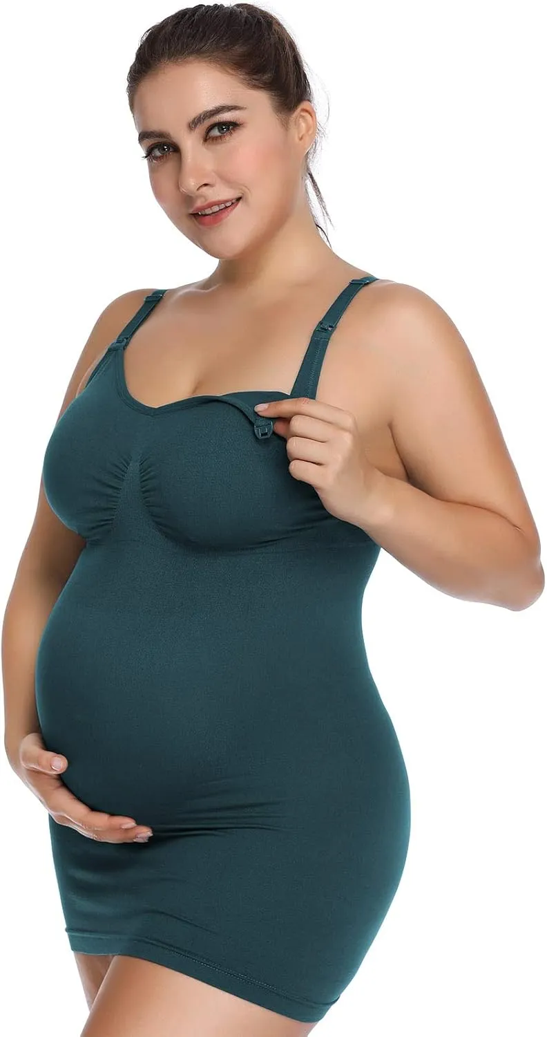 Lataly Seamless Nursing Tank Tops for Breastfeeding Padded Sleep Maternity Cami Bras