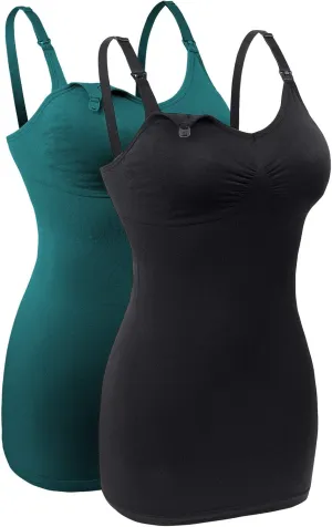 Lataly Seamless Nursing Tank Tops for Breastfeeding Padded Sleep Maternity Cami Bras