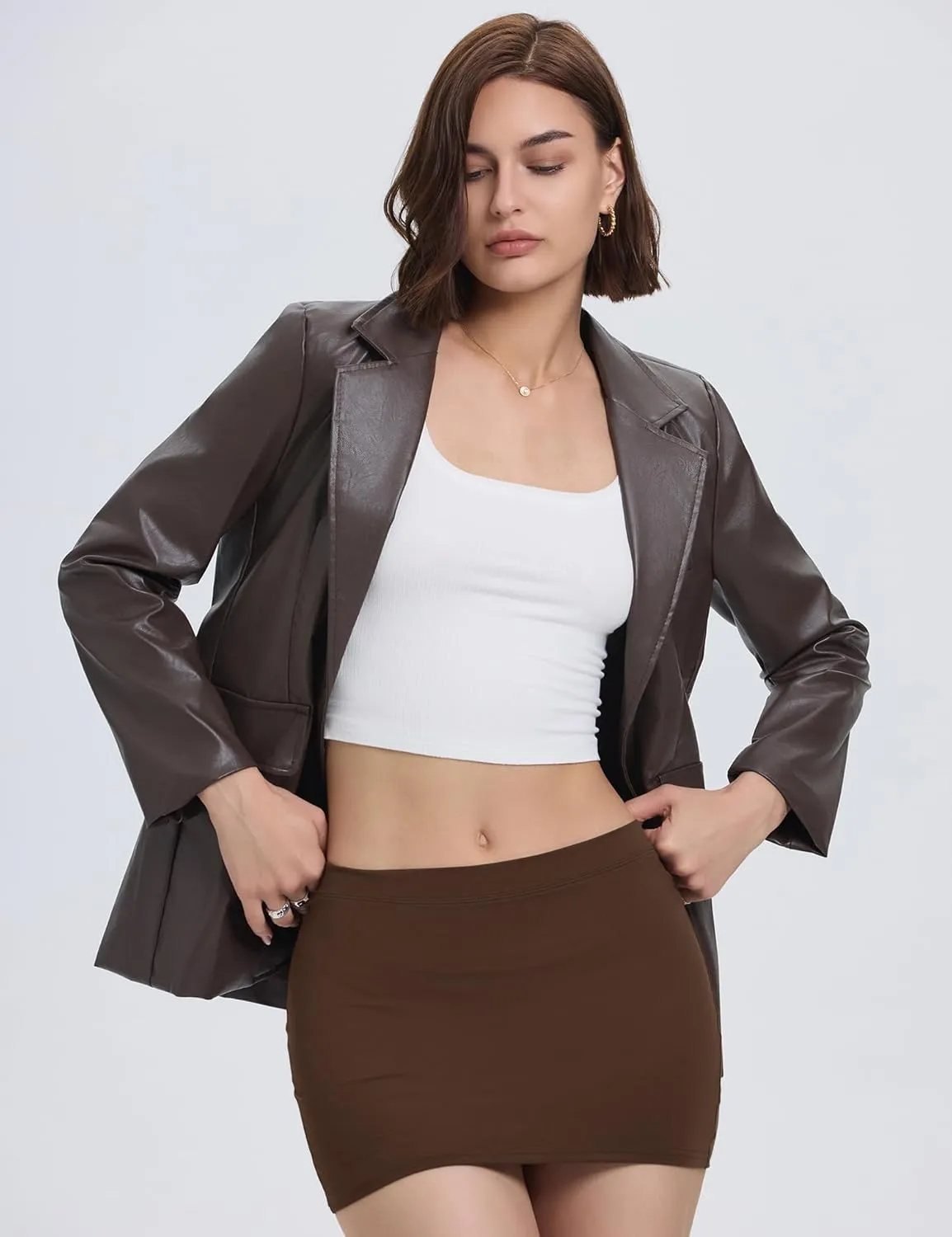 LOMON Y2k Mini Skirts for Women with Shorts Underneath Bodycon Skorts Sexy Club Date Night Micro Pencil Skirt Streetwear