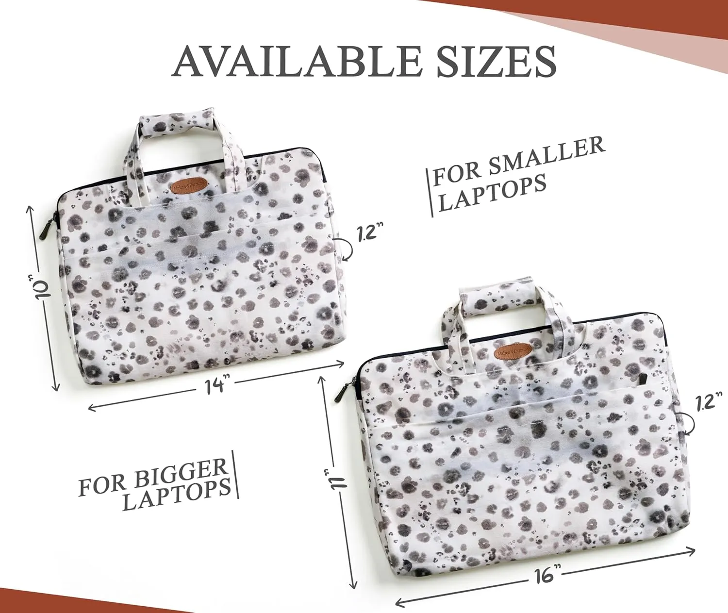 Maison d'Hermine Laptop Bag upto 15.6 inch Stain and water repellent Cotton canvas - Cheeta