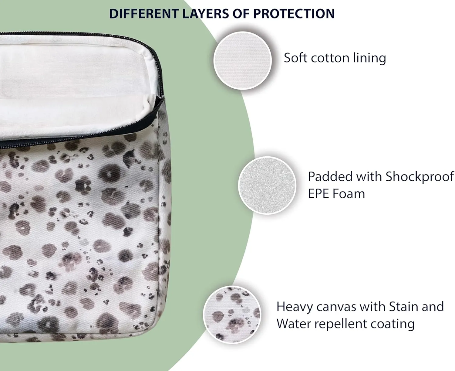 Maison d'Hermine Laptop Bag upto 15.6 inch Stain and water repellent Cotton canvas - Cheeta