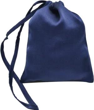 MAXFEEL 100% Silk Travel Bags&Gift Bags with Draw String Solid Dyed Muticolor (Dark Blue)