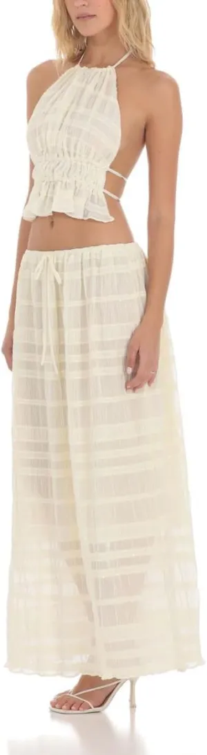 Maxi Skirt Sets for Women 2 Piece Sexy Long Skirt and Halter Tank Top Set Two Piece Going Out Set Vacation Outfits