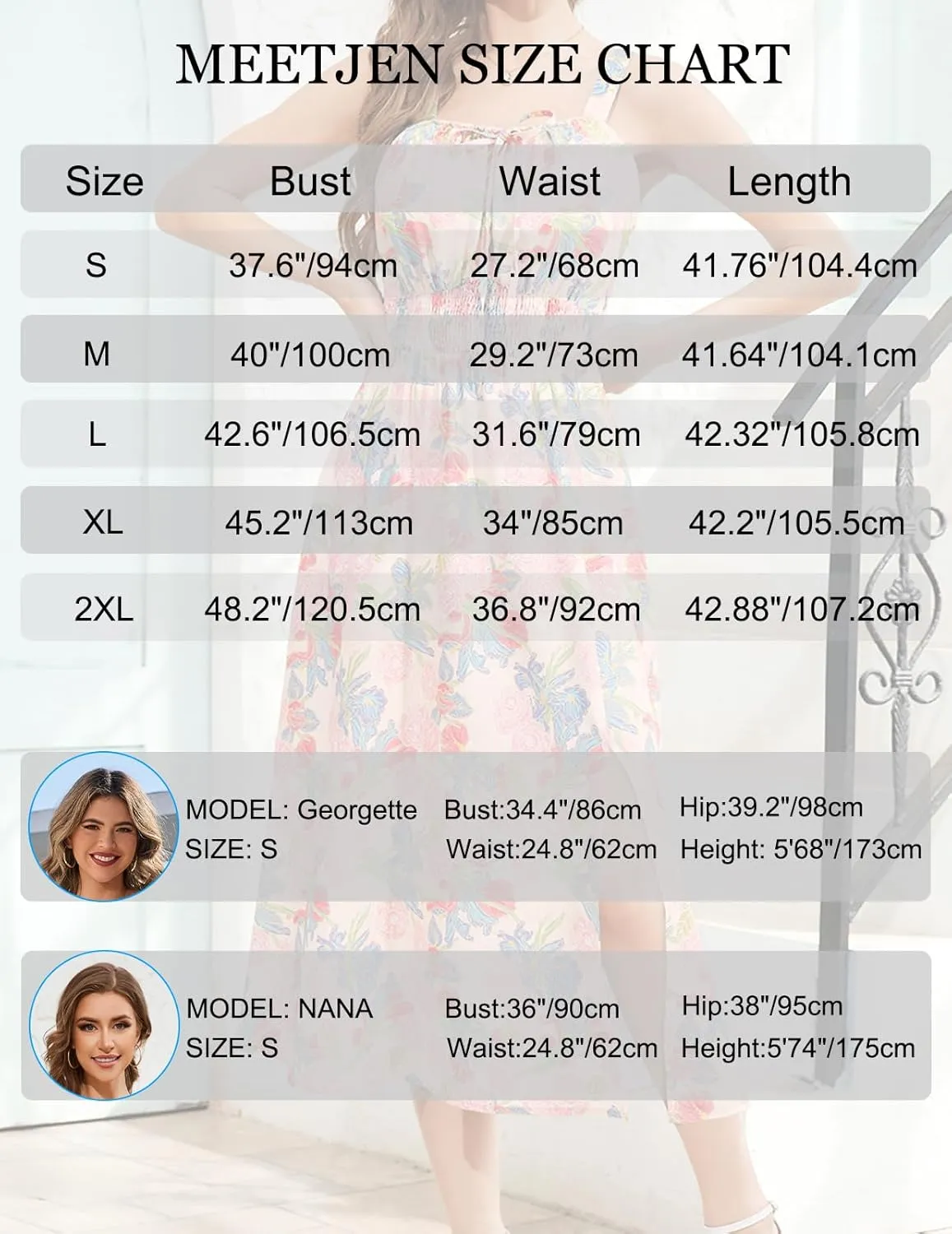Meetjen Women's Floral Summer Beach Dress Midi Casual Wedding Guest Flowy 2025 Boho Vacation Sun Dresses with Pockets