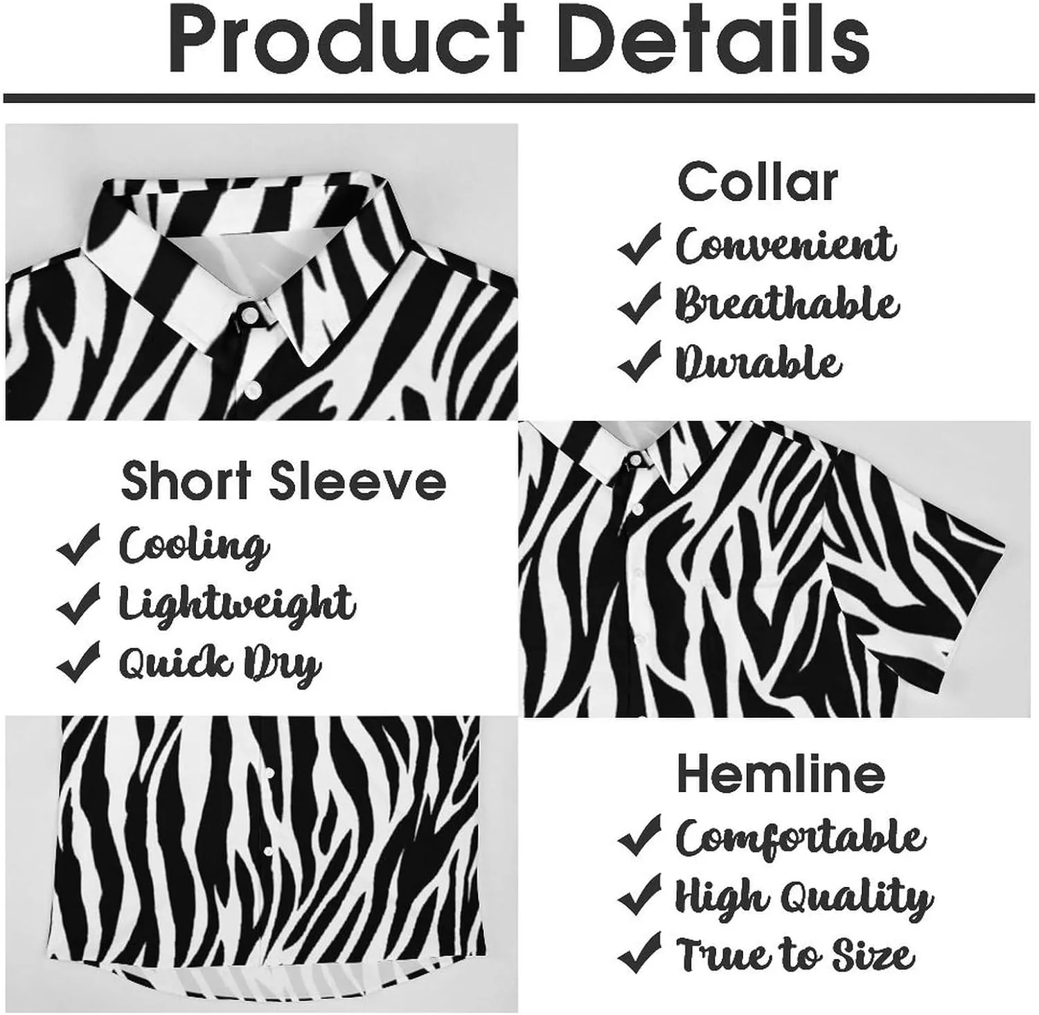 Men's Casual Button Down Short Sleeve Dress Work Shirt for Men