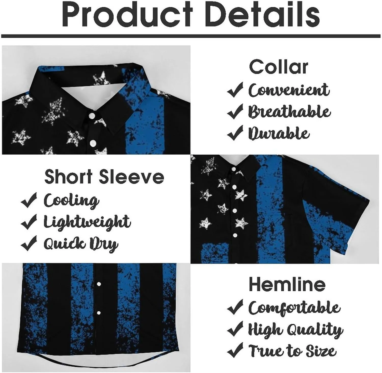 Men's Casual Button Down Short Sleeve Dress Work Shirt for Men