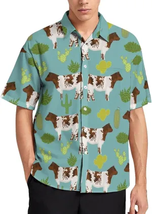 Men's Casual Button Down Short Sleeve Dress Work Shirt for Men