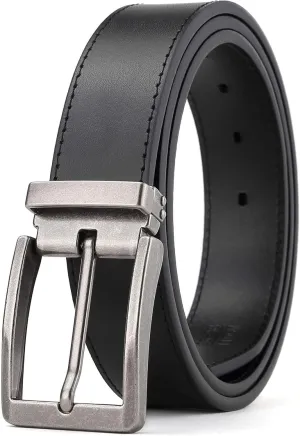 Men's Dress Belt Black Leather Belts for Jeans