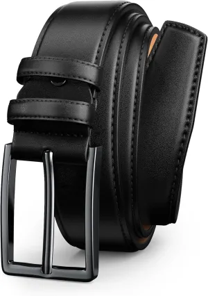 Mens Dress Belt,Mens Leather Belts for Jeans, Belt 1.38" Width