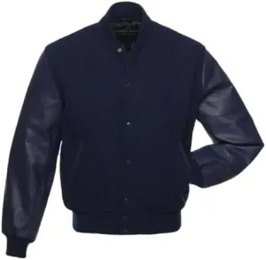Men's Letterman Jackets Baseball Varsity Wool Body Genuine Leather Sleeves Bomber USA American Style Jacket
