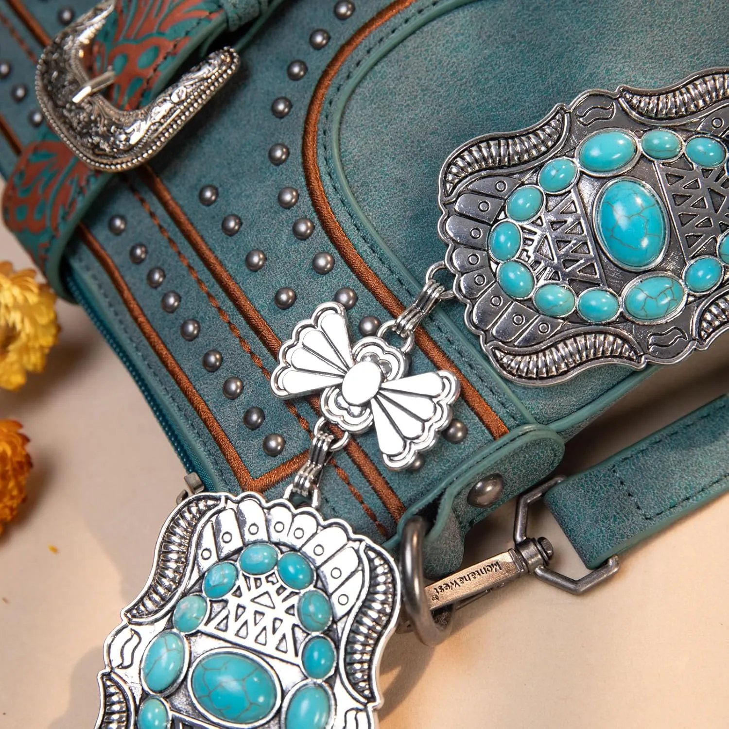 Montana West Rustic Couture's Large Western Concho Metal Belts for Women Cowgirl