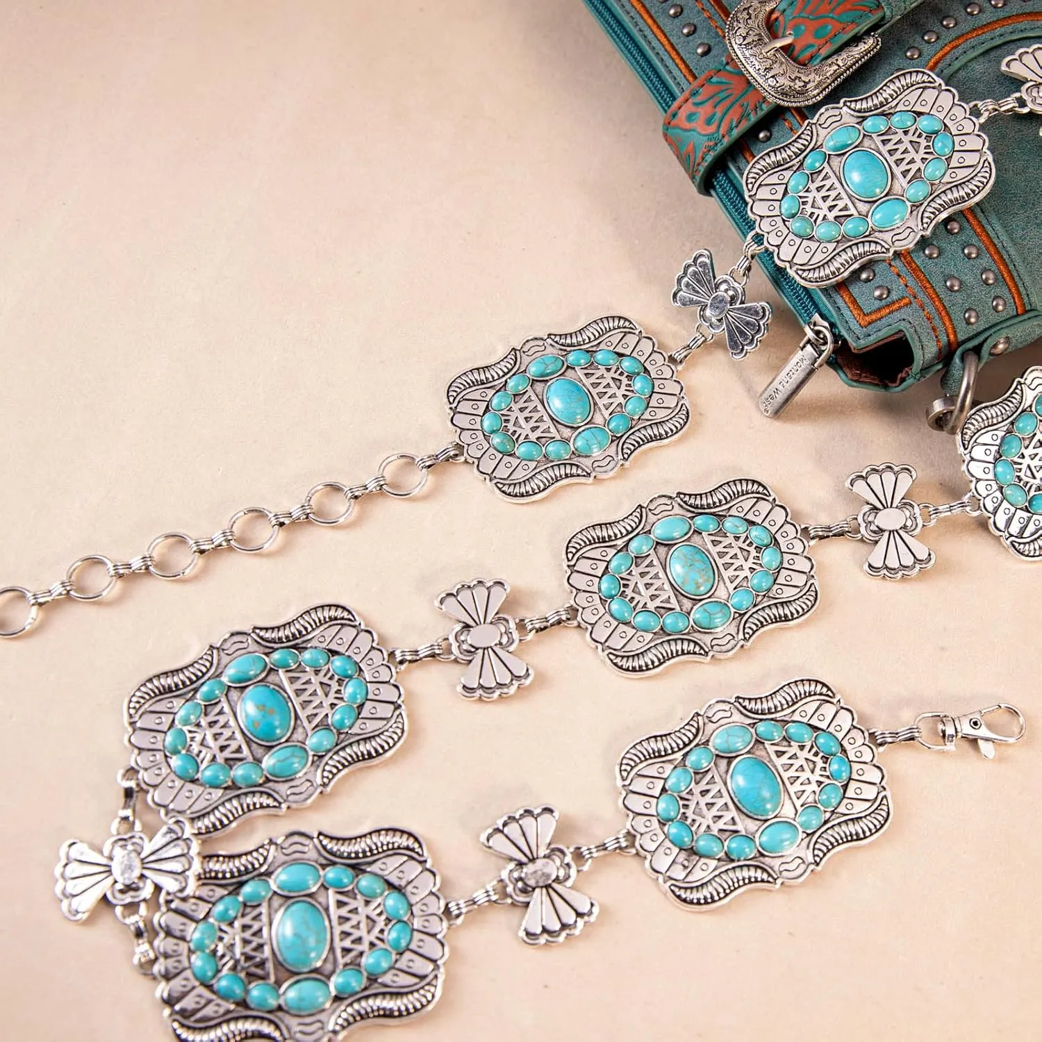 Montana West Rustic Couture's Large Western Concho Metal Belts for Women Cowgirl