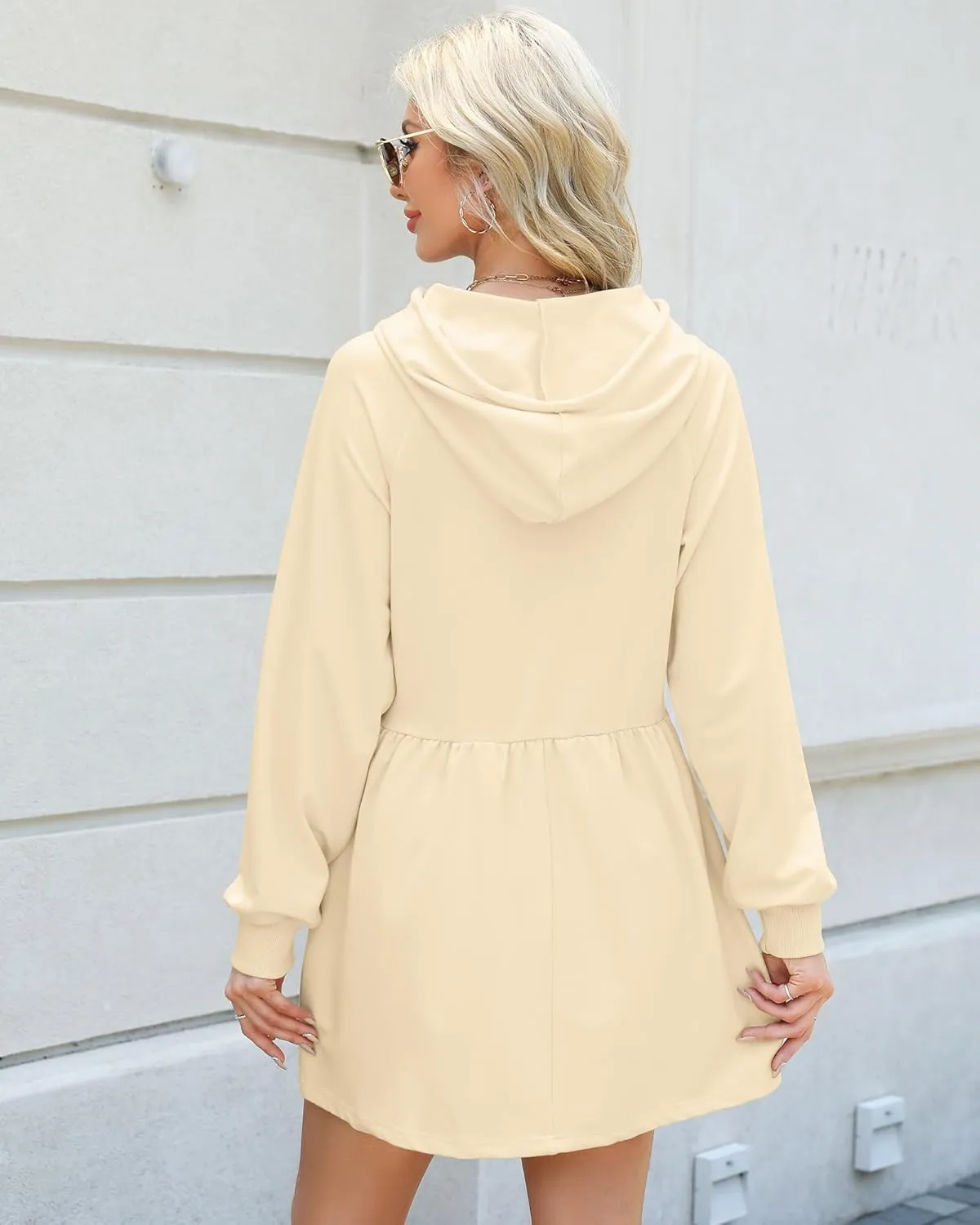 NANYUAYA Women Hoodie Sweatshirt Long Sleeve Pullover Fall Trendy Hooded Sport Dress with Pockets