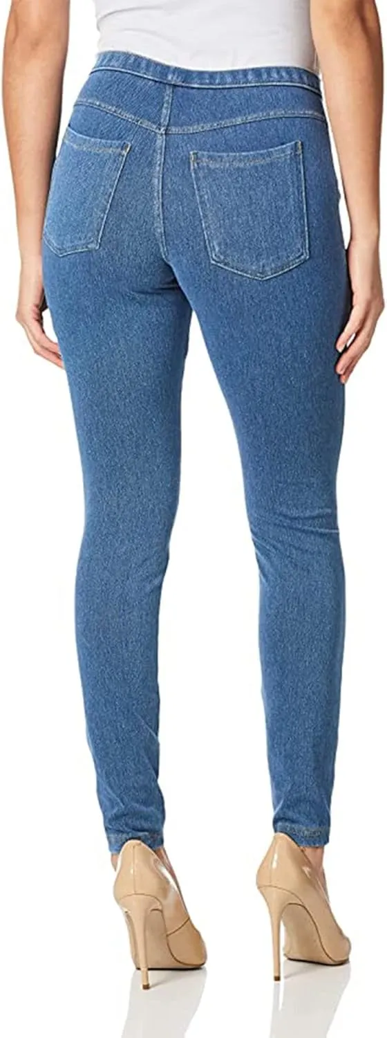 No Nonsense Womens Classic Denim Leggings, Jeggings for Women with Real Back Pockets, High Waisted Stretch Jeans