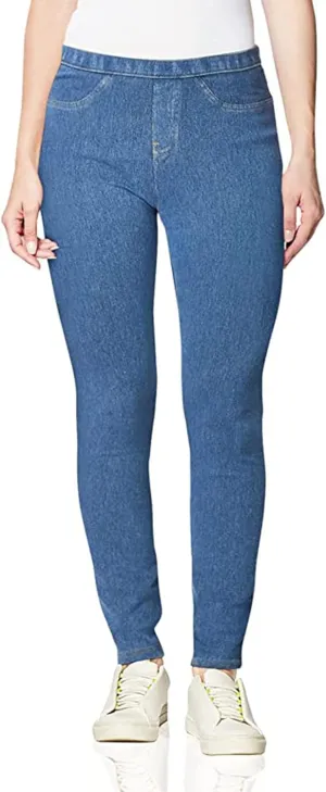 No Nonsense Womens Classic Denim Leggings, Jeggings for Women with Real Back Pockets, High Waisted Stretch Jeans