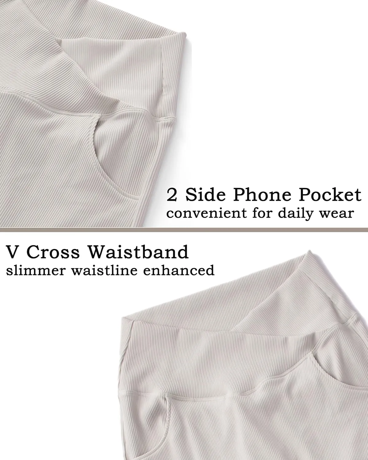 OMKAGI V Waist Flare Leggings for Women Tummy Control Wide Leg Yoga Pants with Pockets