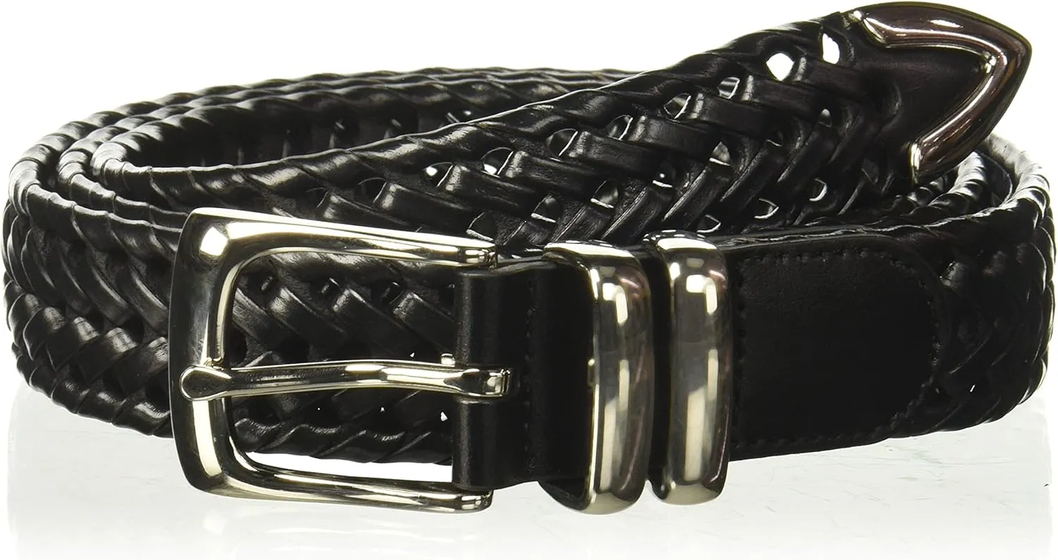 Perry Ellis Men's Portfolio Braided Belt with Leather (Sizes 30-54 Inches)