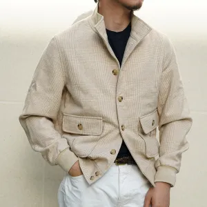 Pilot Jacket Tweed Short Slim Stand Collar Woolen Coat