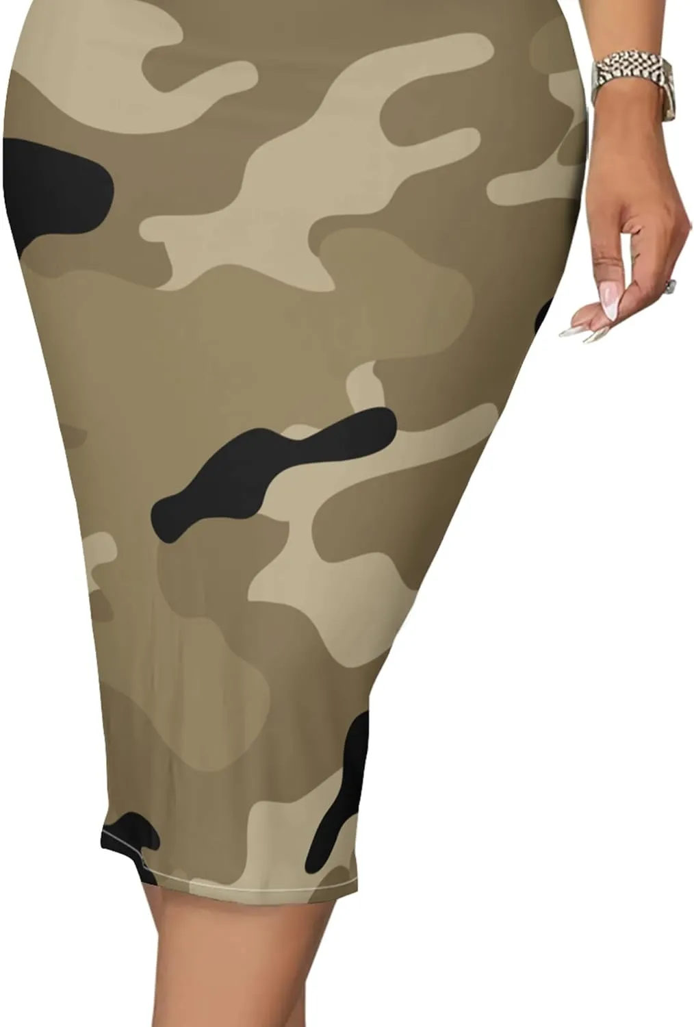 PinkPatty Camouflage Midi Dress for Women Casual Sleeveless Tank Dress Bodycon Basic Sundress Plus Size