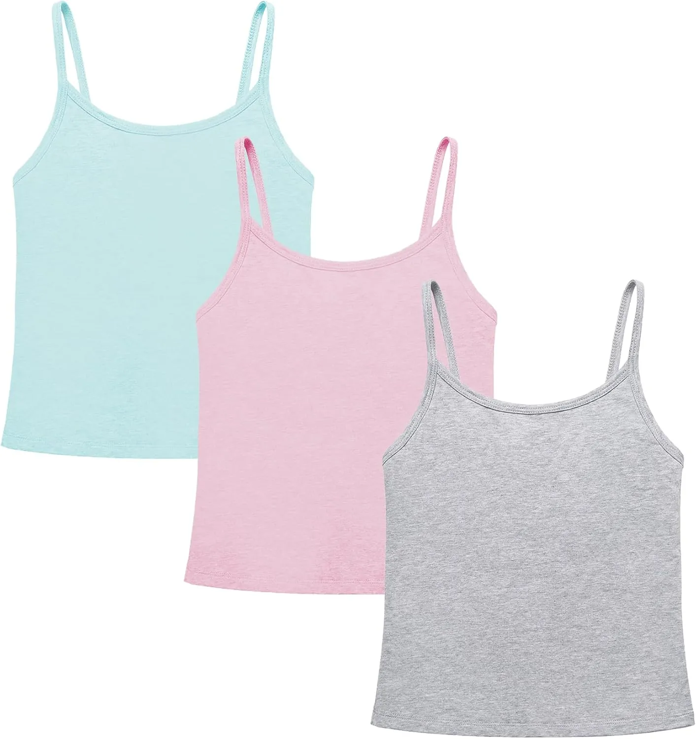 QBK Training Bras for Teens Girls from 6 7 8 9 10 12 Years Old Camisoles Bralette Bras with Shelf Bra (2/3/4Pack)