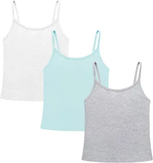 QBK Training Bras for Teens Girls from 6 7 8 9 10 12 Years Old Camisoles Bralette Bras with Shelf Bra (2/3/4Pack)