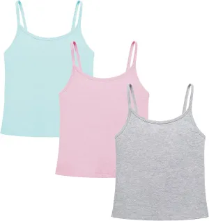 QBK Training Bras for Teens Girls from 6 7 8 9 10 12 Years Old Camisoles Bralette Bras with Shelf Bra (2/3/4Pack)