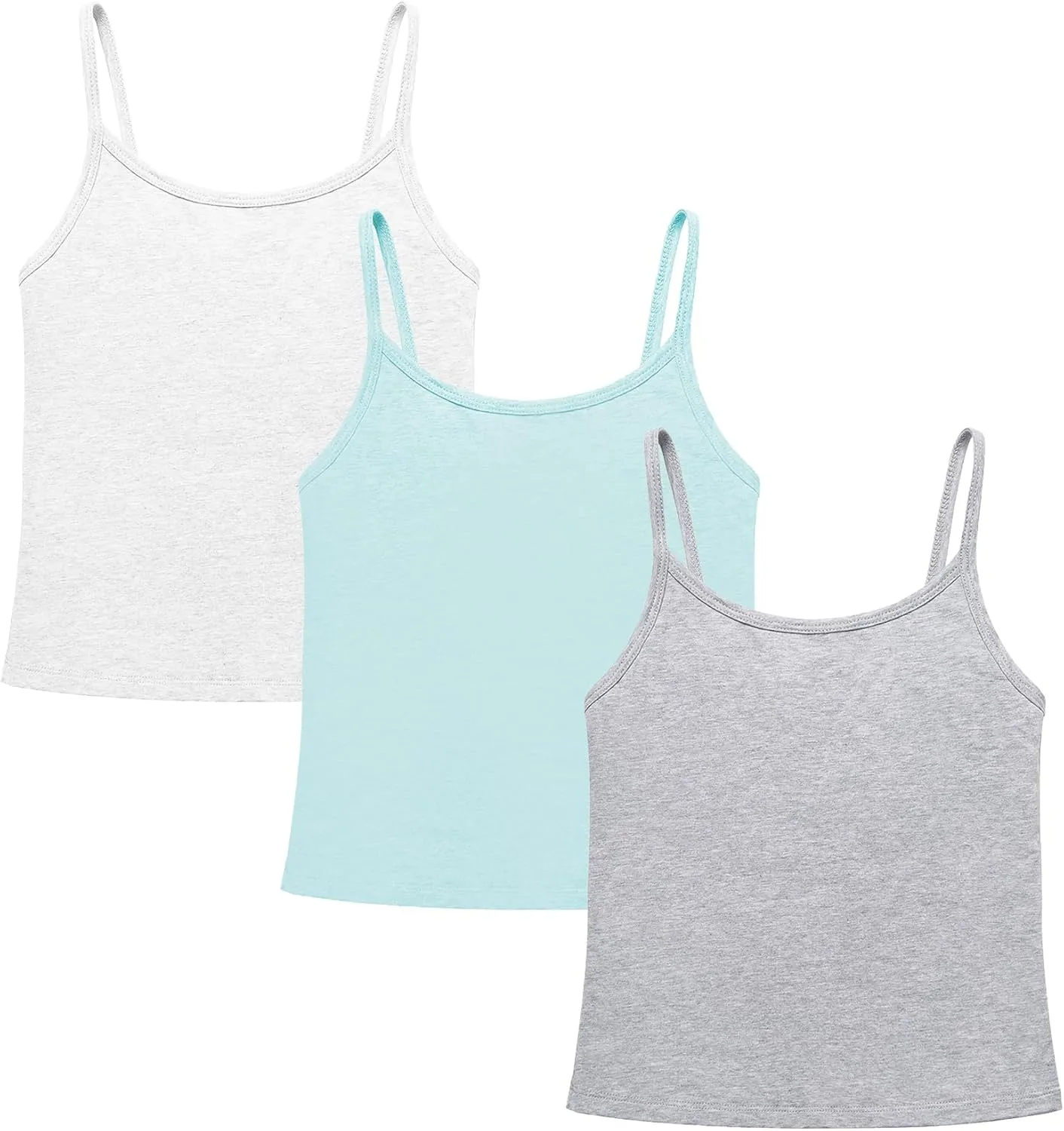 QBK Training Bras for Teens Girls from 6 7 8 9 10 12 Years Old Camisoles Bralette Bras with Shelf Bra (2/3/4Pack)