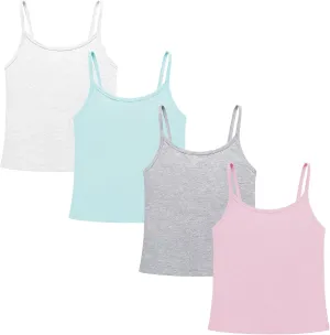 QBK Training Bras for Teens Girls from 6 7 8 9 10 12 Years Old Camisoles Bralette Bras with Shelf Bra (2/3/4Pack)