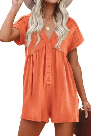 ReachMe Jumpsuits for Women Dressy Short Sleeve Rompers with Pockets Beach Jumpsuits Apparel Wide Leg Jumpers