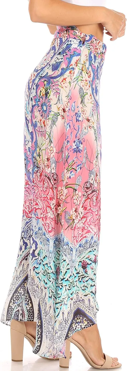 Sakkas Amaia Women's Maxi Floral Print Boho Summer Casual Long Wrap Skirt Cover-up