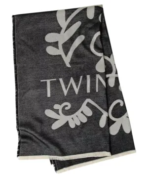 Sciarpa Jacquard Bicolore "Floral Elegance" con Logo