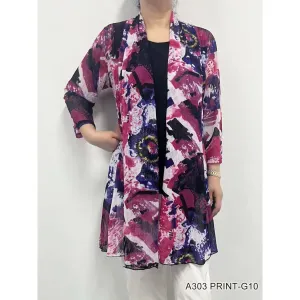 Sheer Cardigan - Pinks & Navy