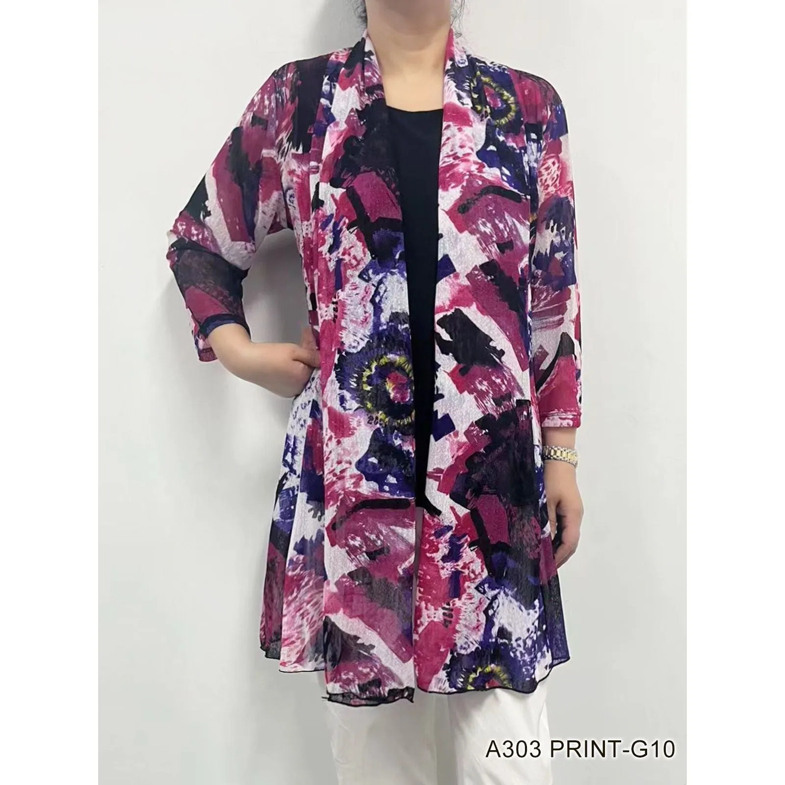 Sheer Cardigan - Pinks & Navy