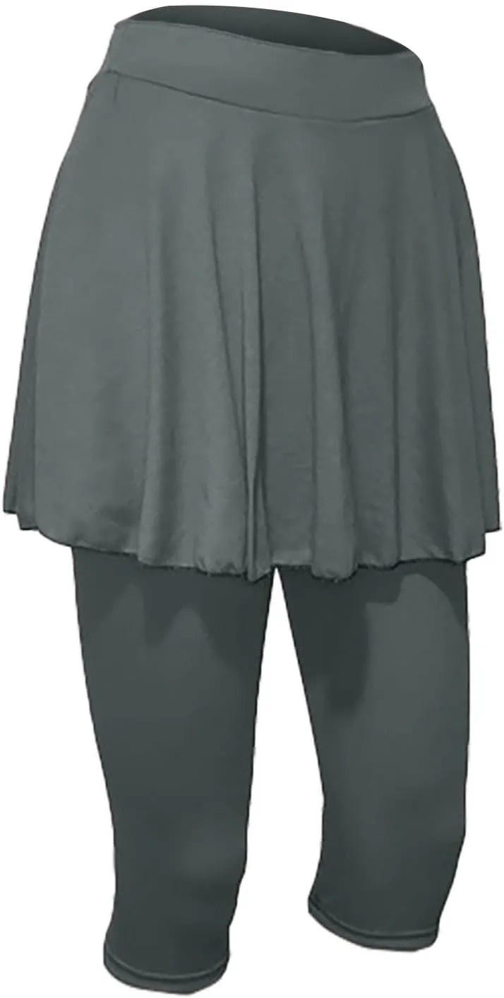 Skirted Leggings for Women 2025 Tennis Golf Skorts Capris Cropped Gym Sport Running Yoga Legging with Skirts Summer