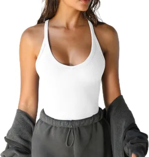 Sleeveless Workout Tops for Women U Neck Racerback Basic Tank Summer Camisole Slim Fit Ladies Shaping Tank Tops