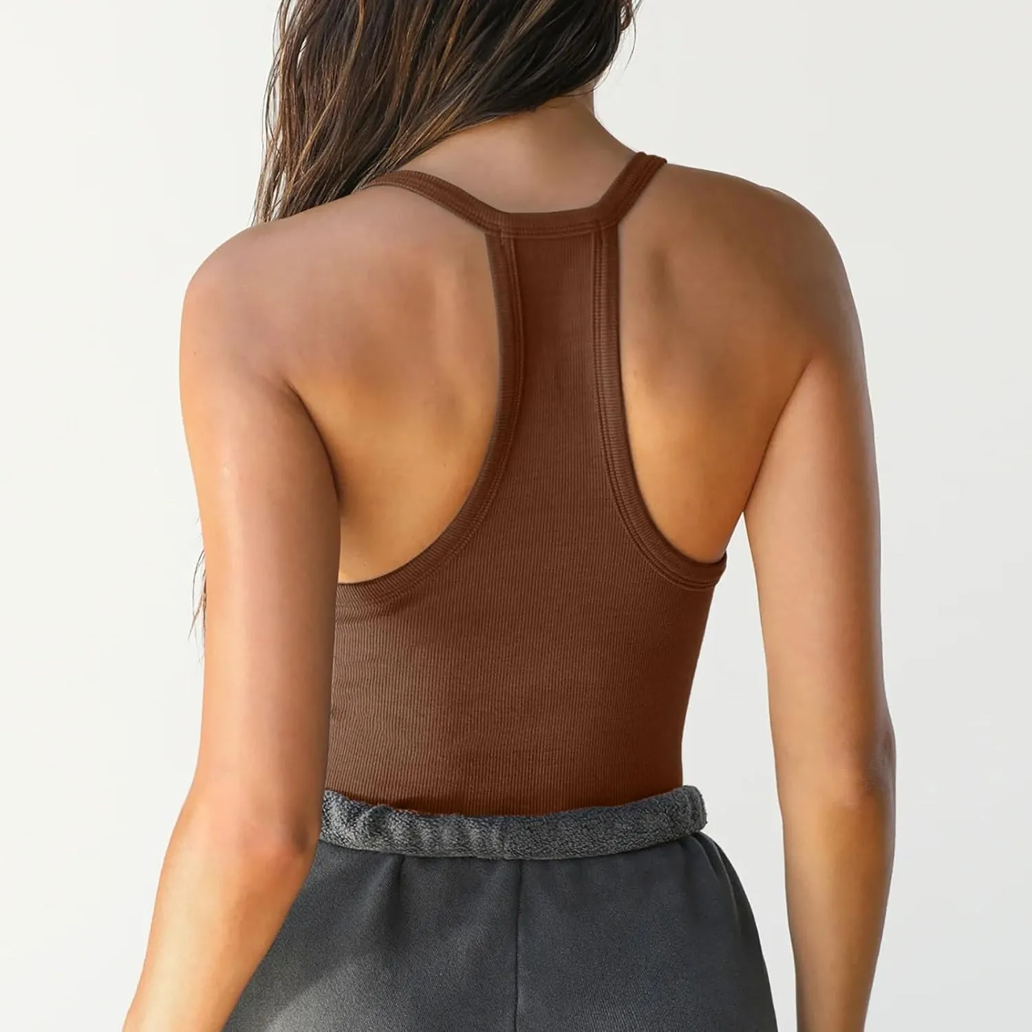 Sleeveless Workout Tops for Women U Neck Racerback Basic Tank Summer Camisole Slim Fit Ladies Shaping Tank Tops