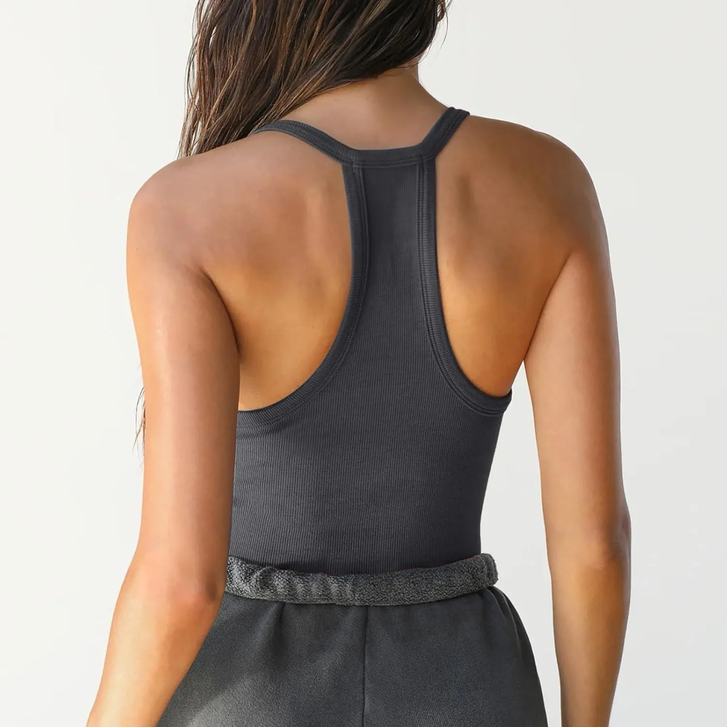 Sleeveless Workout Tops for Women U Neck Racerback Basic Tank Summer Camisole Slim Fit Ladies Shaping Tank Tops